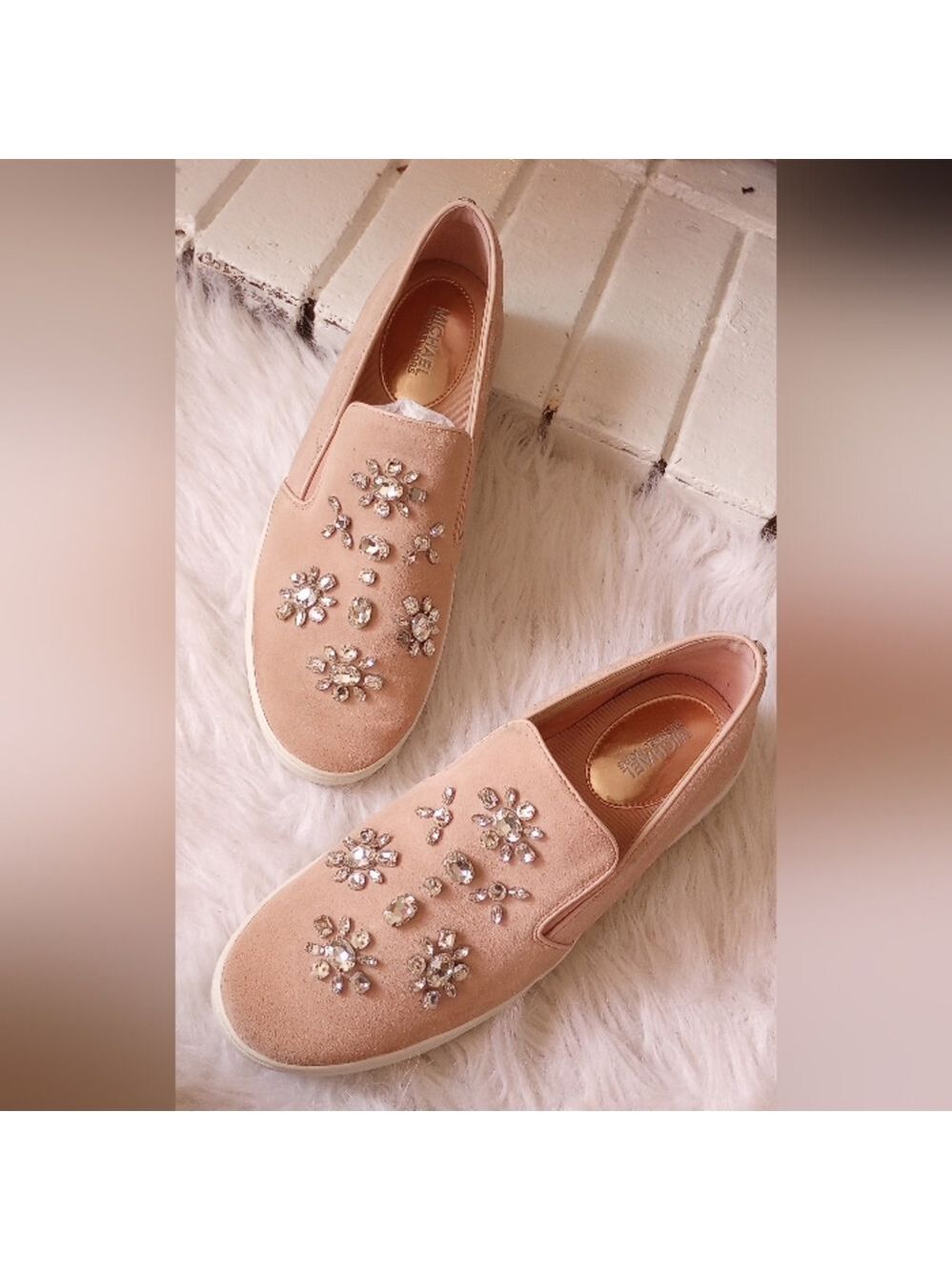 Michael Kors Keaton Rhinestone embellished slide-on Sneakers. Size 9. - Picture 5 of 14